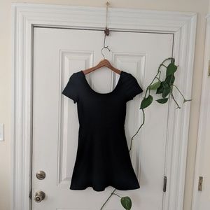 Black cotton skater dress